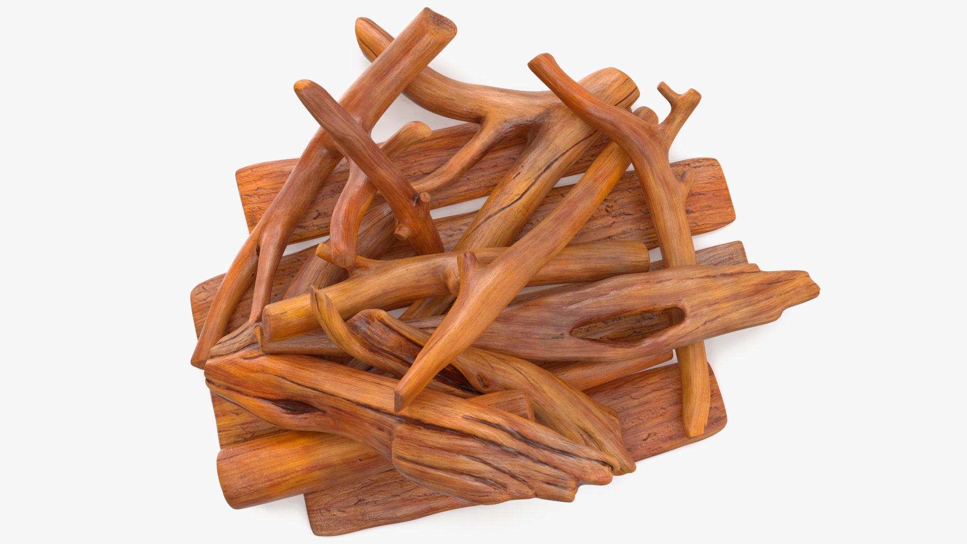 3D Stack of Varnished Logs model