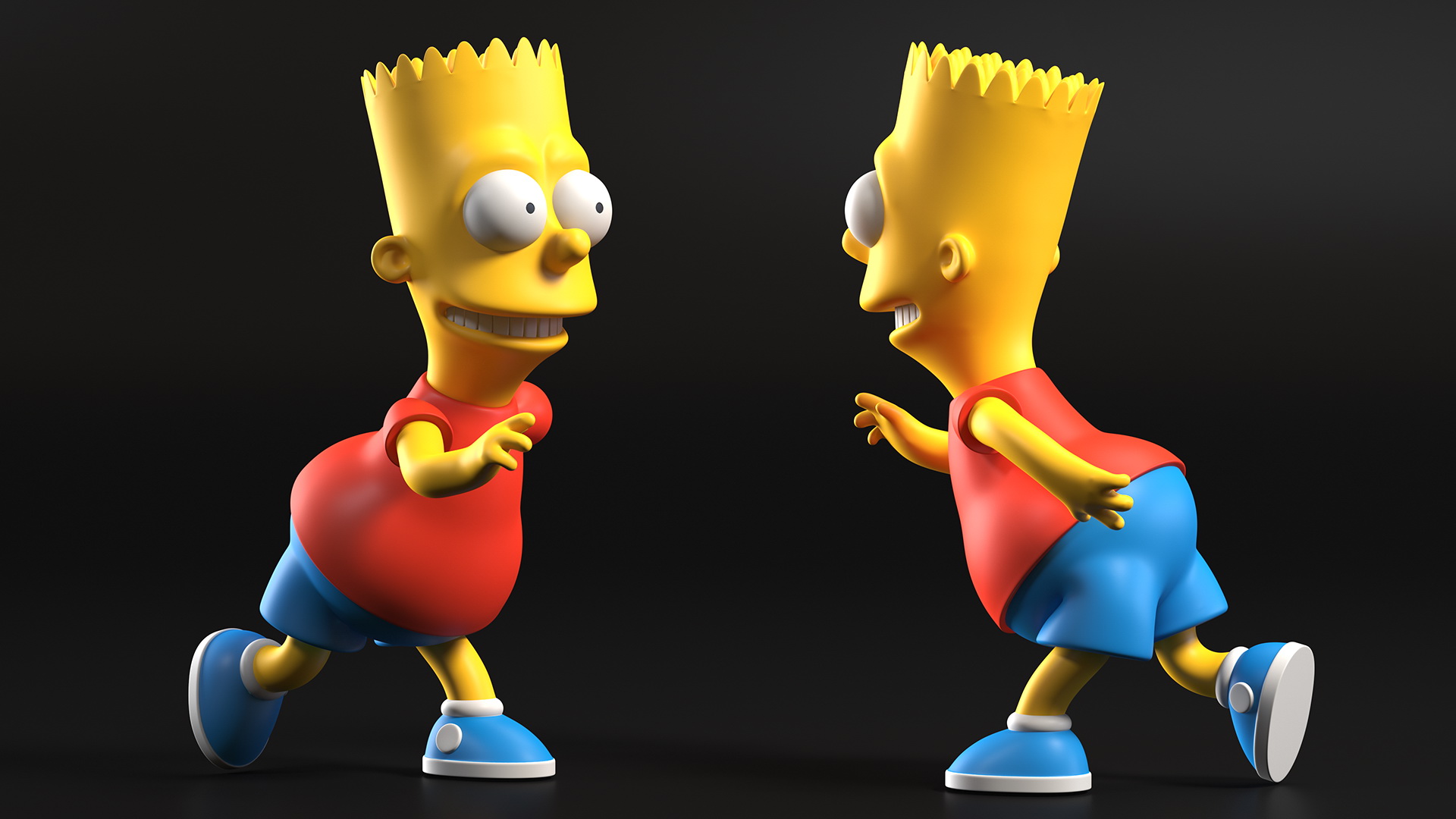 3D model Bart Simpson Running Pose