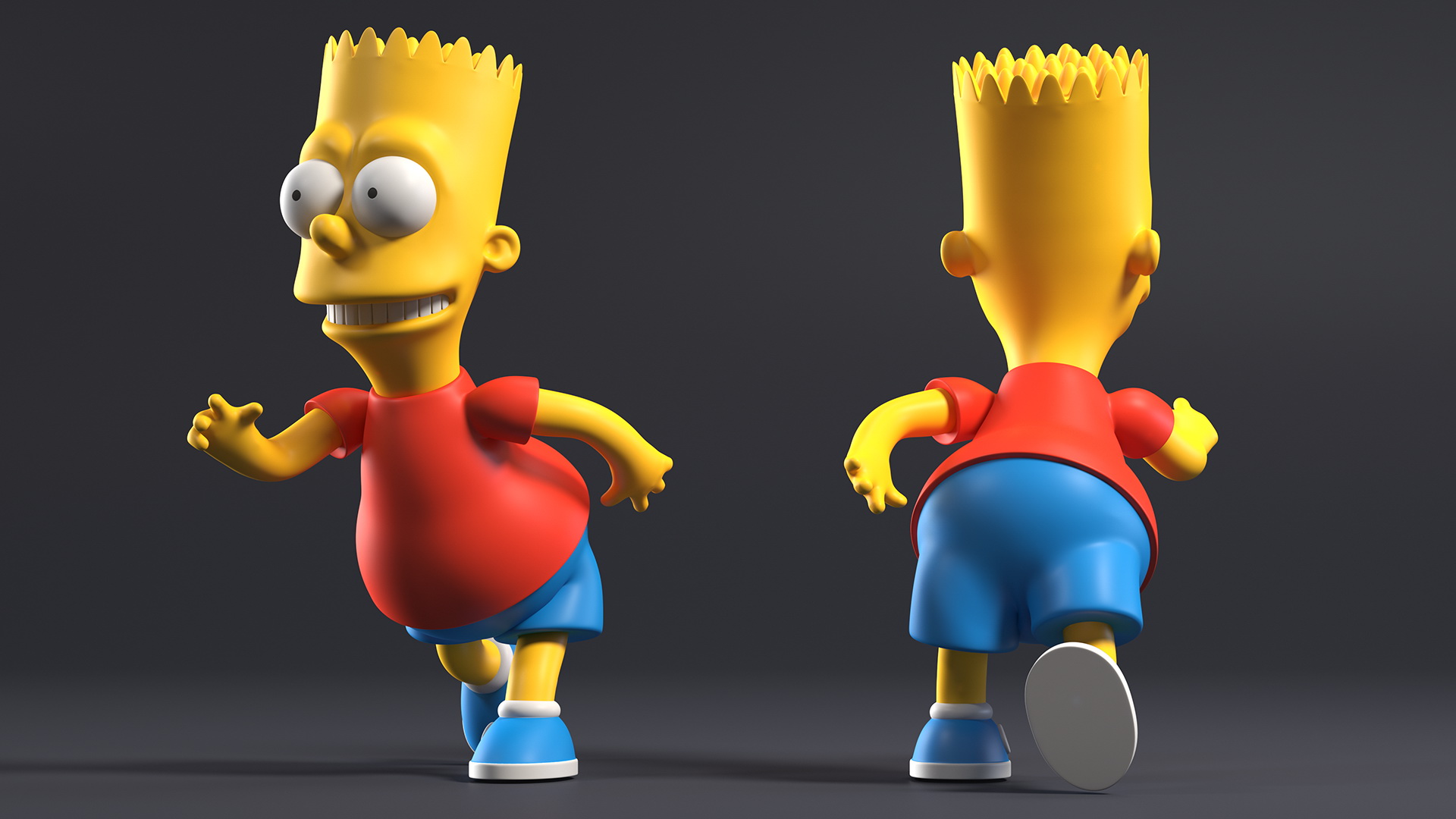 3D model Bart Simpson Running Pose