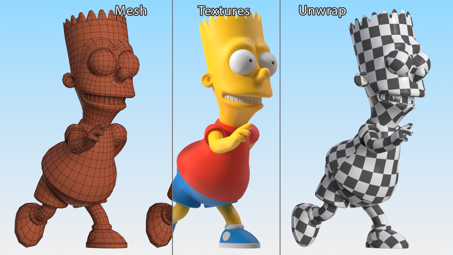 3D model Bart Simpson Running Pose