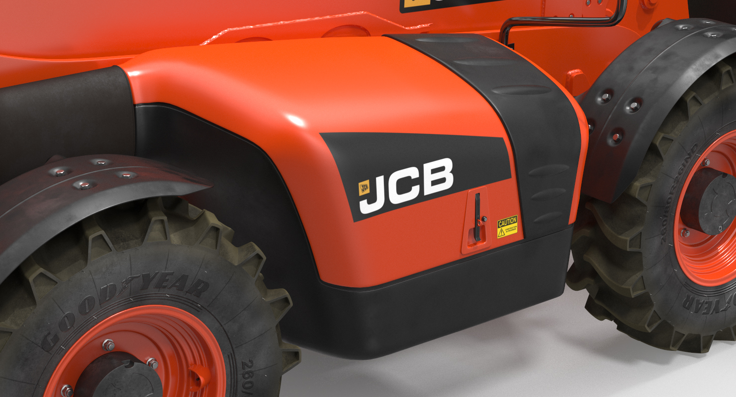 3D model JCB 535 Telehandler Scoop Bucket Dirty Rigged