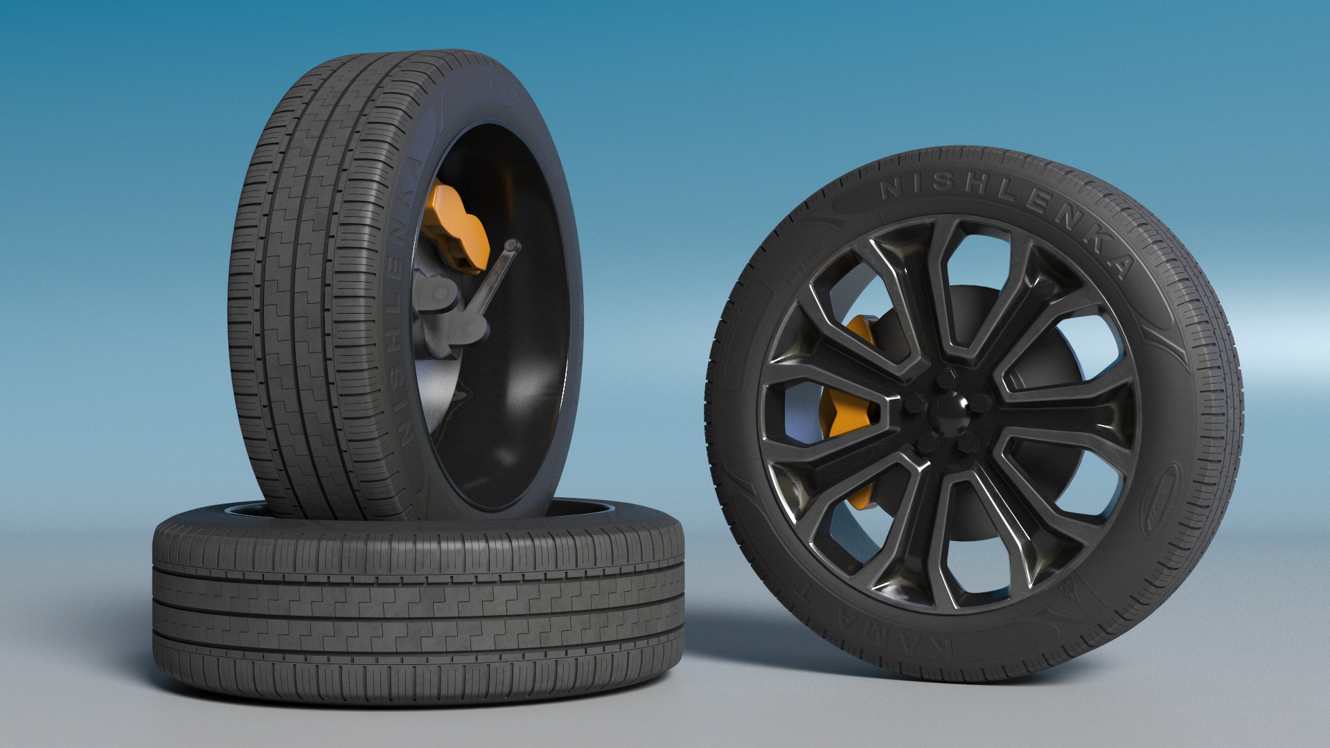 Road Car Wheel with Brake Disc Black - view 3