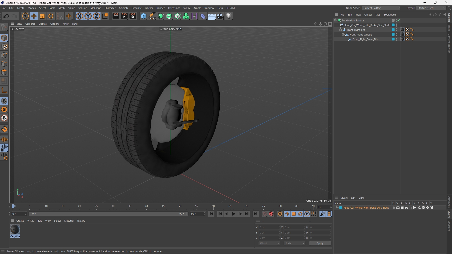 Road Car Wheel with Brake Disc Black - view 12