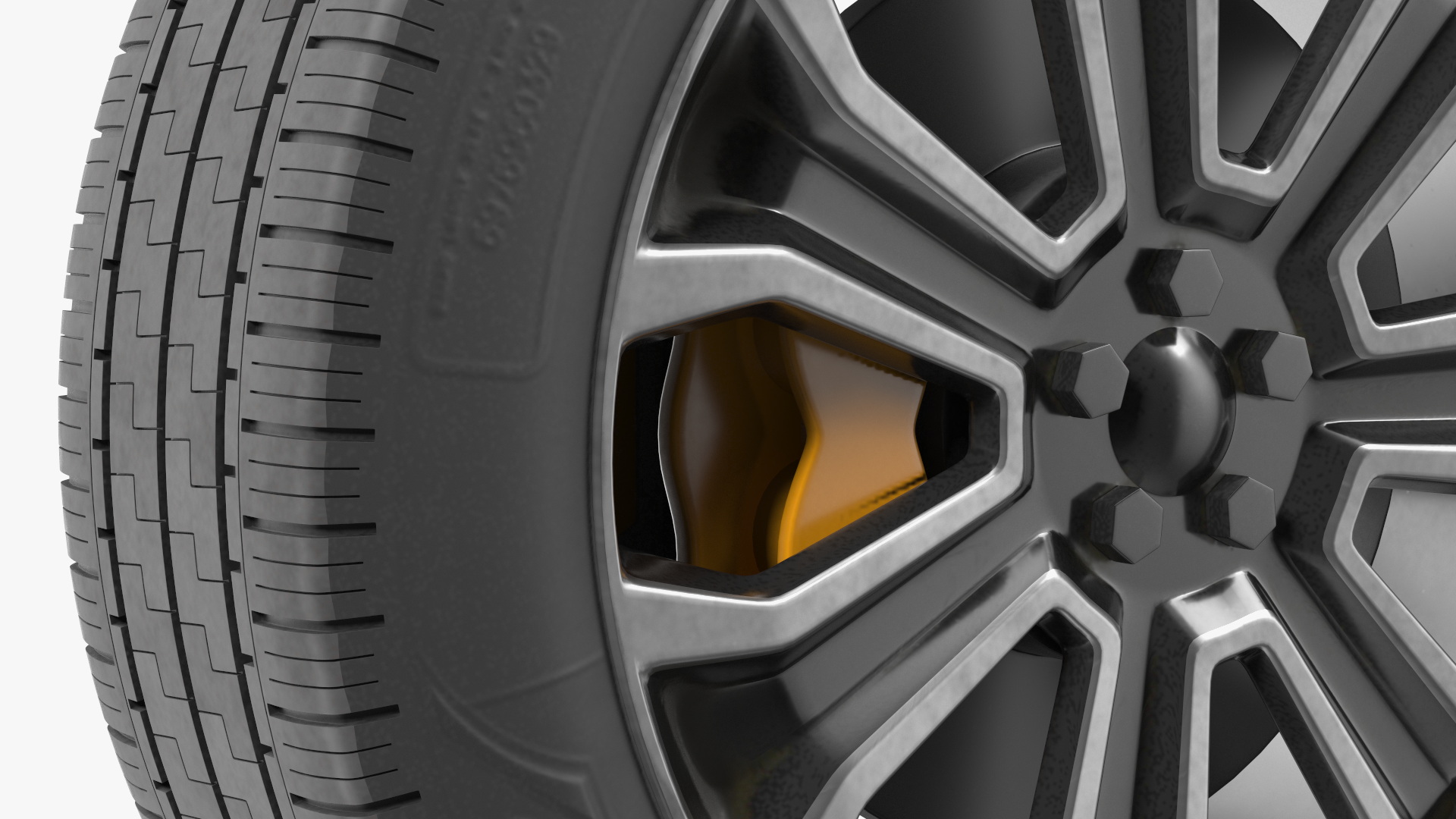 Road Car Wheel with Brake Disc Black - view 7