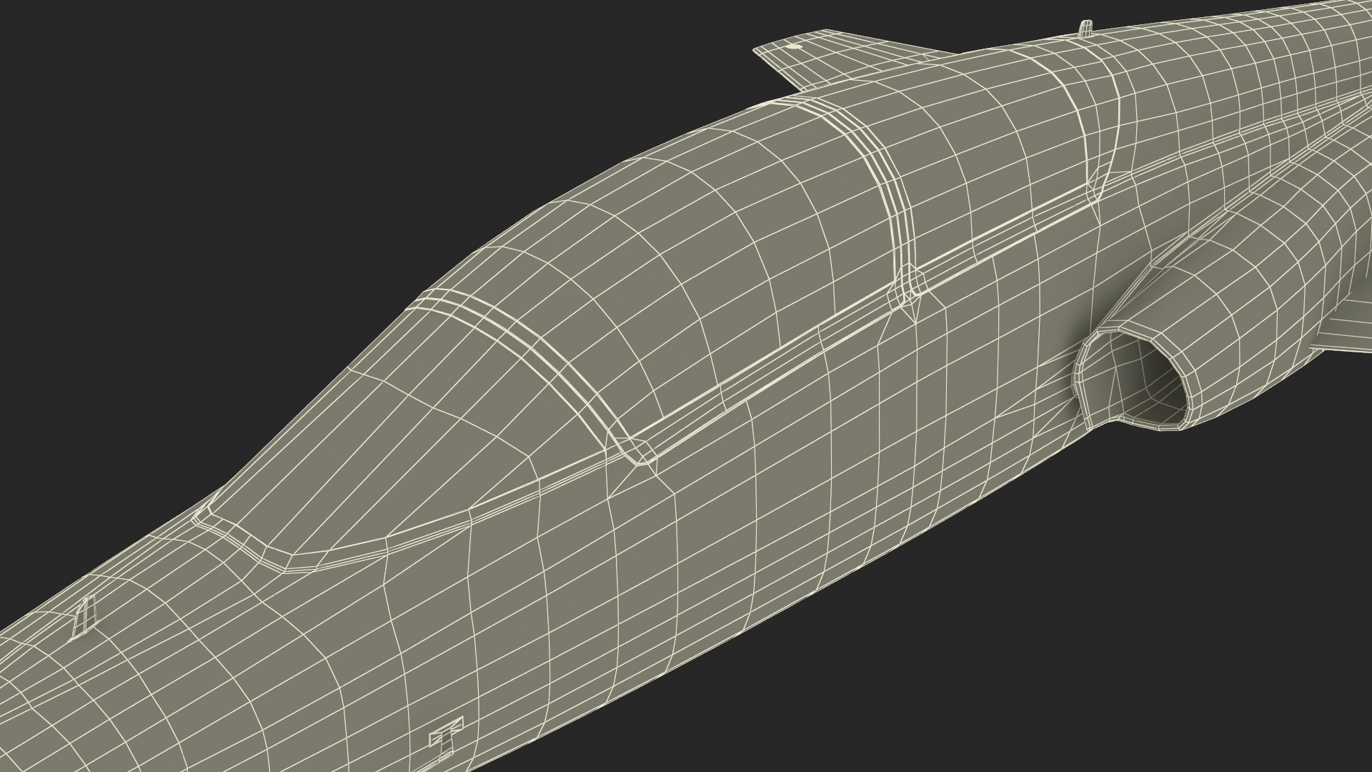 Jet Trainer T-38 Talon USAF Black Simple Interior 3D model