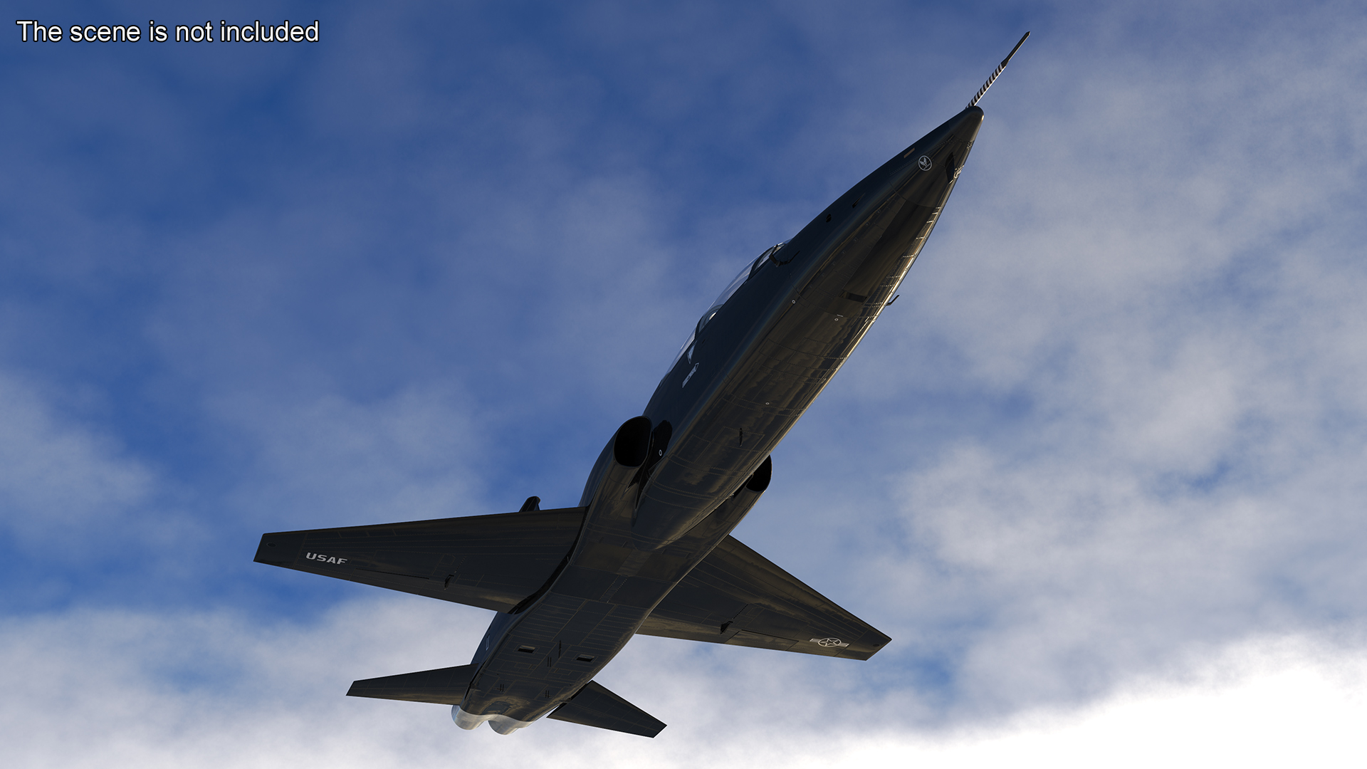 Jet Trainer T-38 Talon USAF Black Simple Interior 3D model