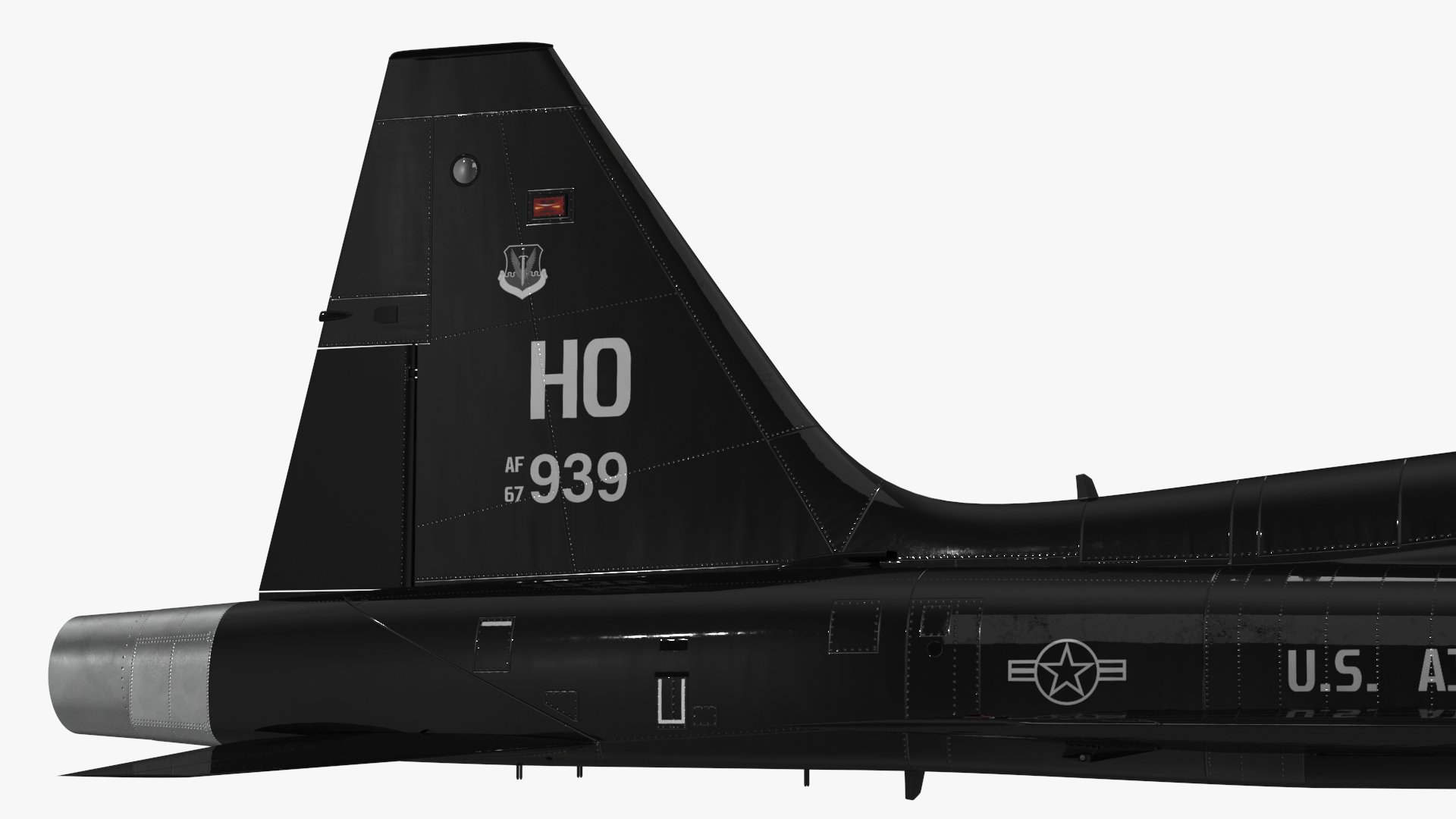 Jet Trainer T-38 Talon USAF Black Simple Interior 3D model