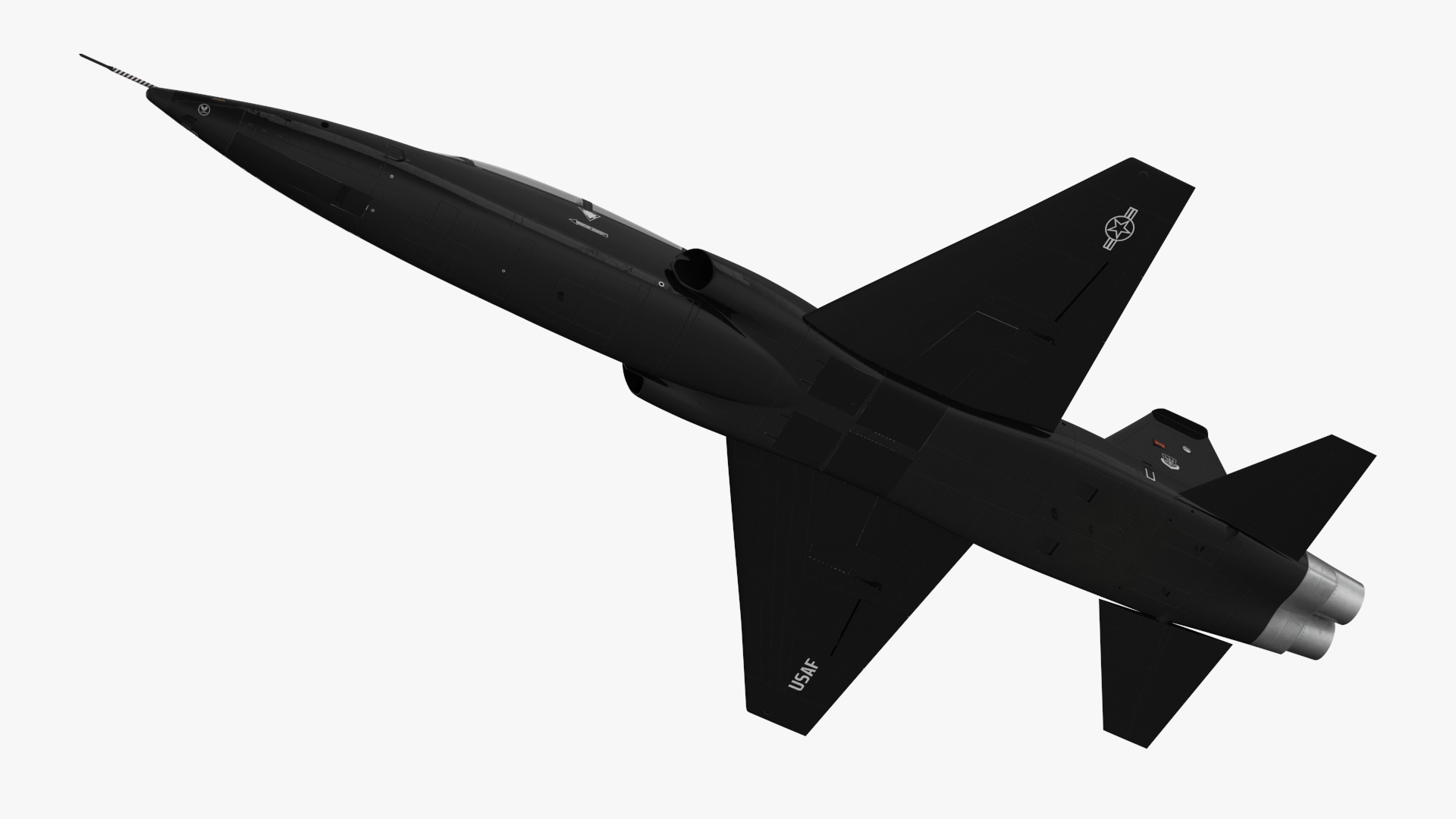 Jet Trainer T-38 Talon USAF Black Simple Interior 3D model