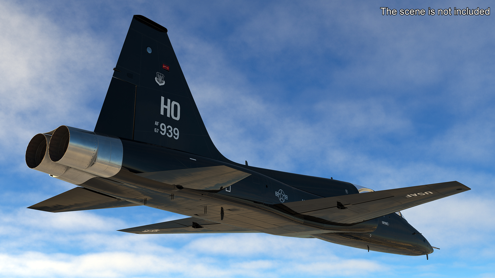 Jet Trainer T-38 Talon USAF Black Simple Interior 3D model