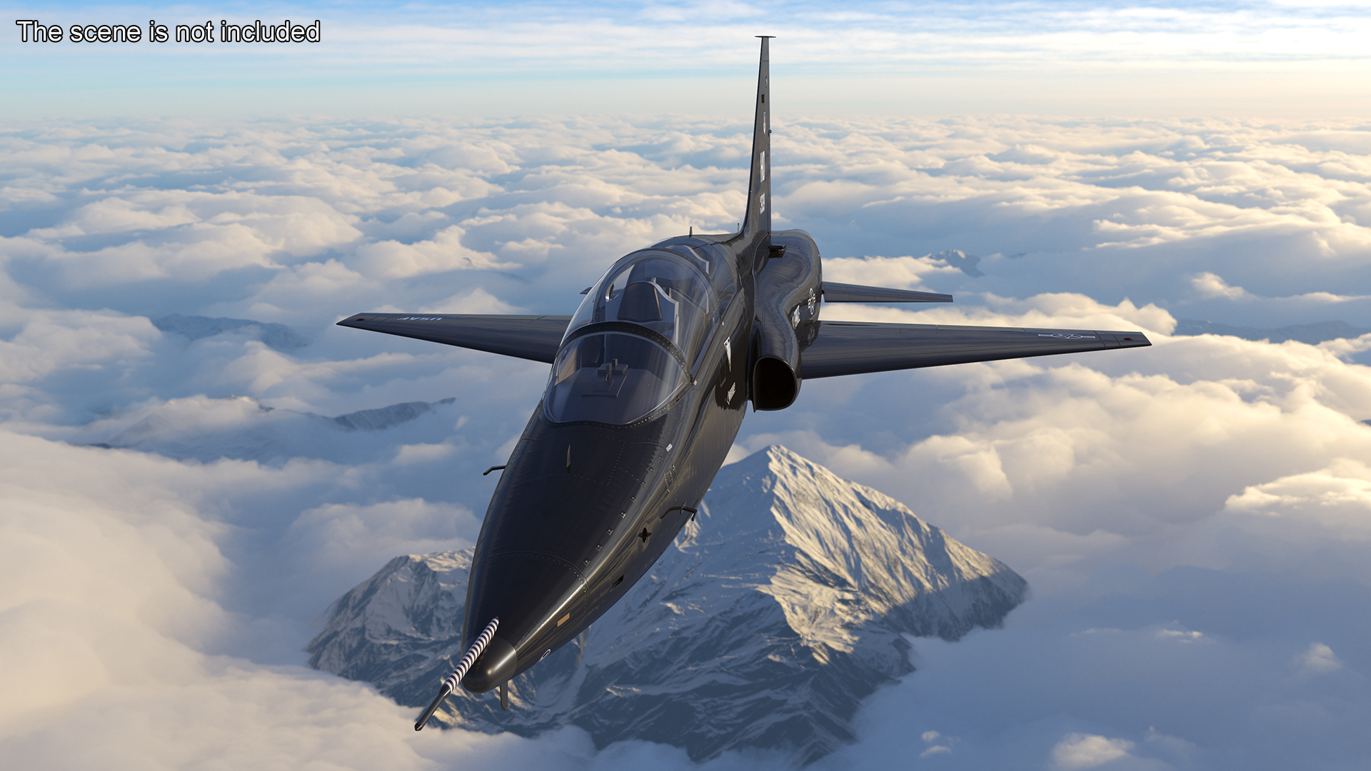 Jet Trainer T-38 Talon USAF Black Simple Interior 3D model