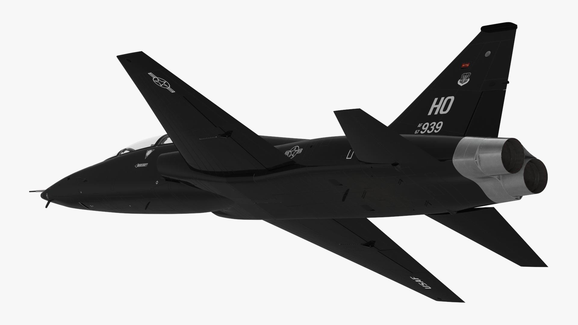 Jet Trainer T-38 Talon USAF Black Simple Interior 3D model