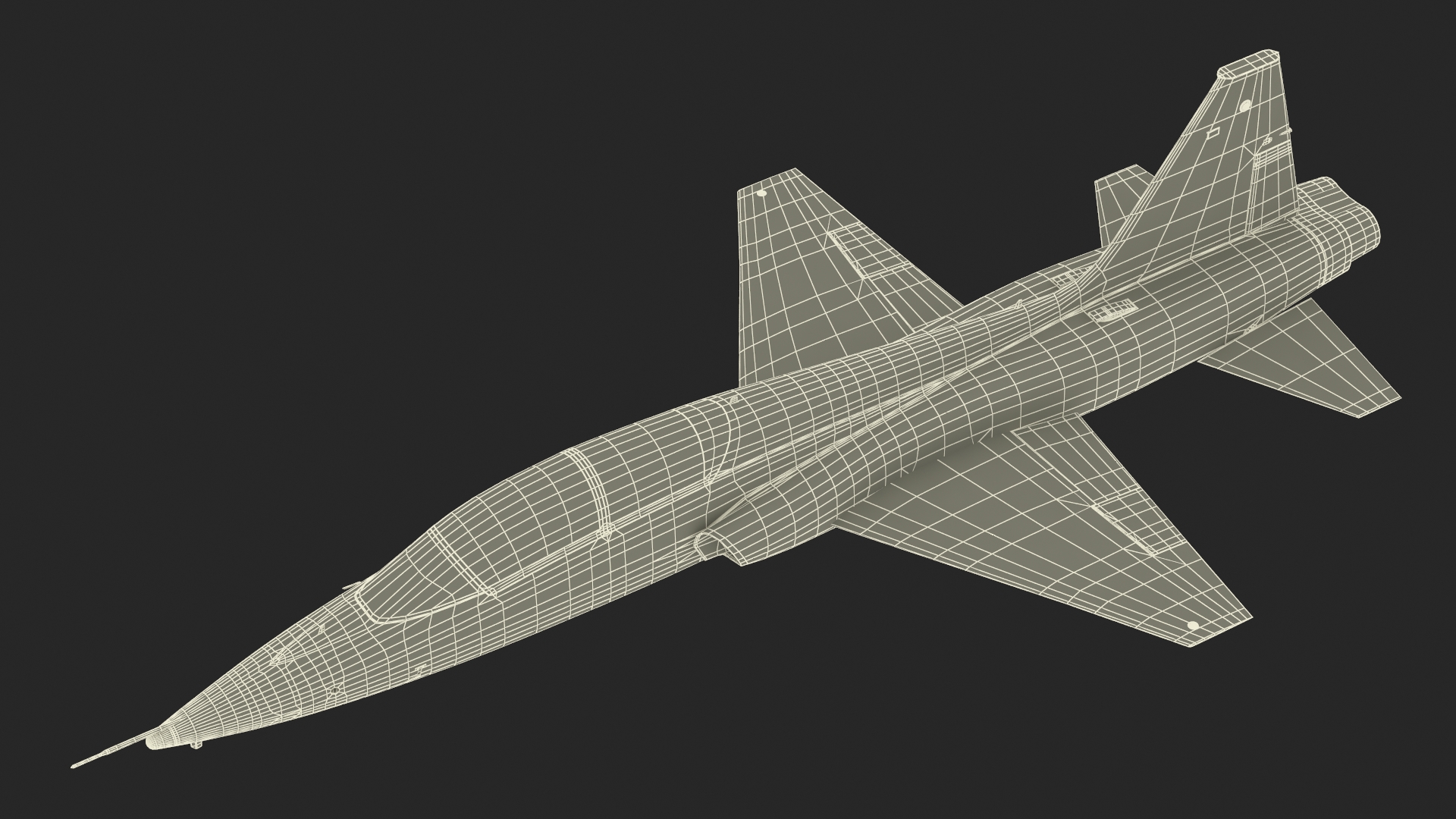 Jet Trainer T-38 Talon USAF Black Simple Interior 3D model