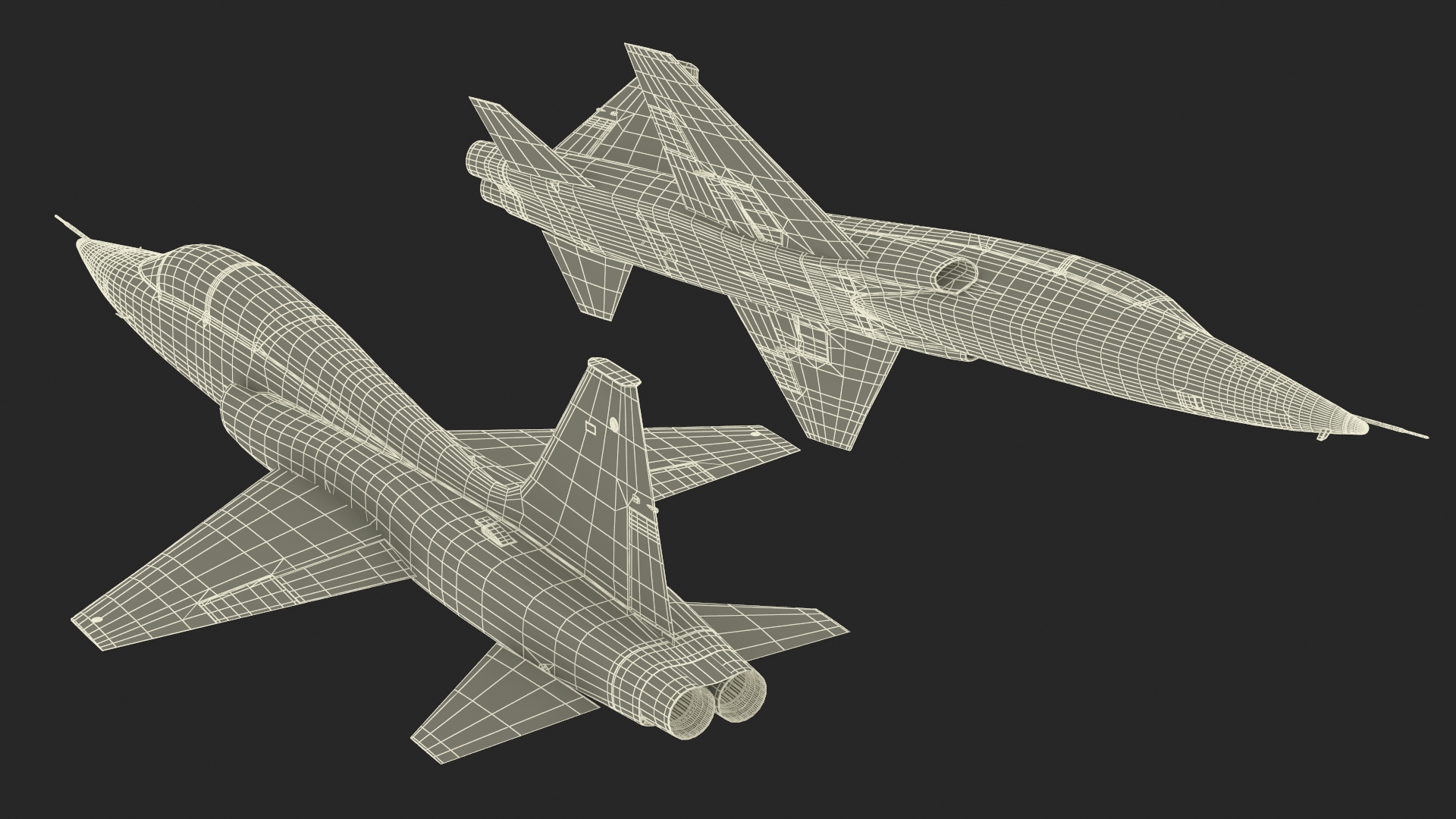 Jet Trainer T-38 Talon USAF Black Simple Interior 3D model