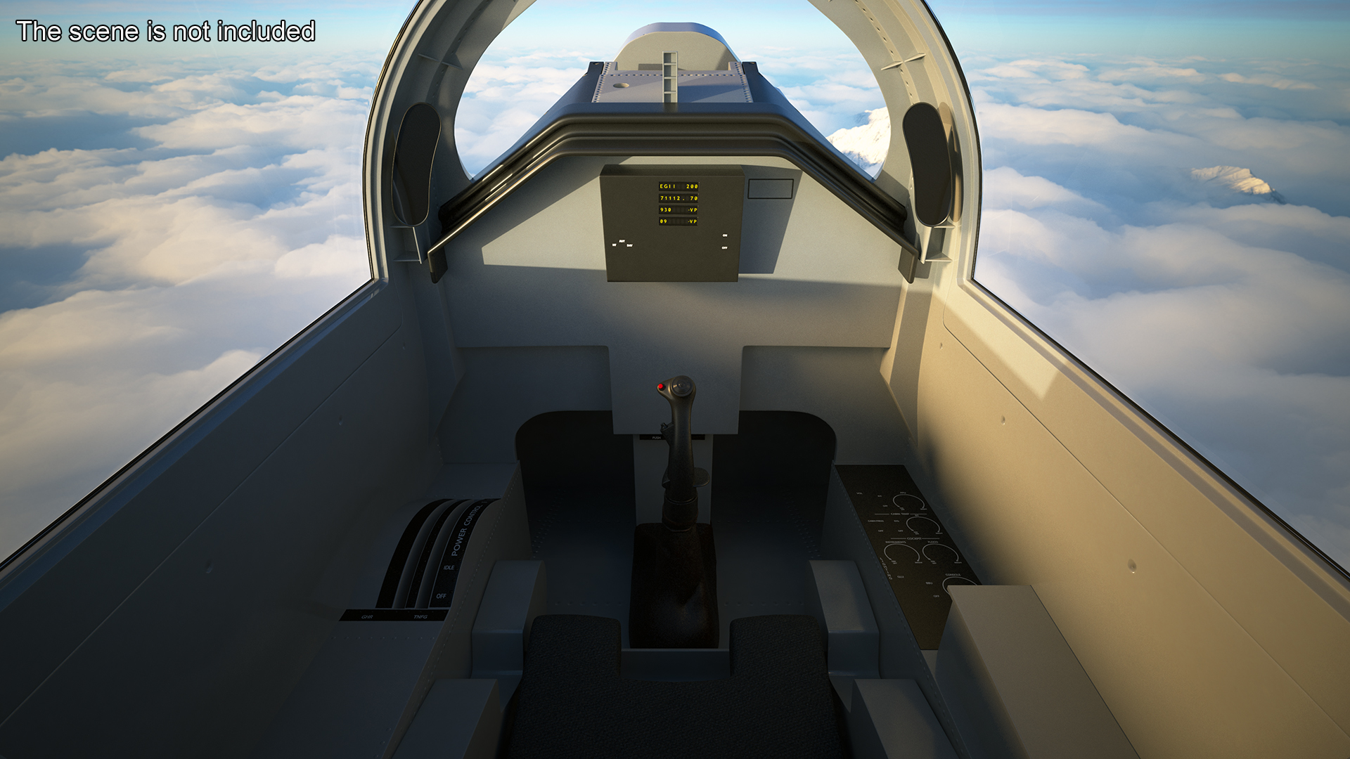 Jet Trainer T-38 Talon USAF Black Simple Interior 3D model