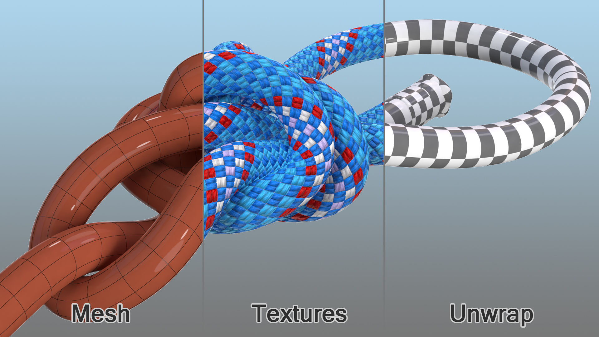 3D Water Bowline Knot model