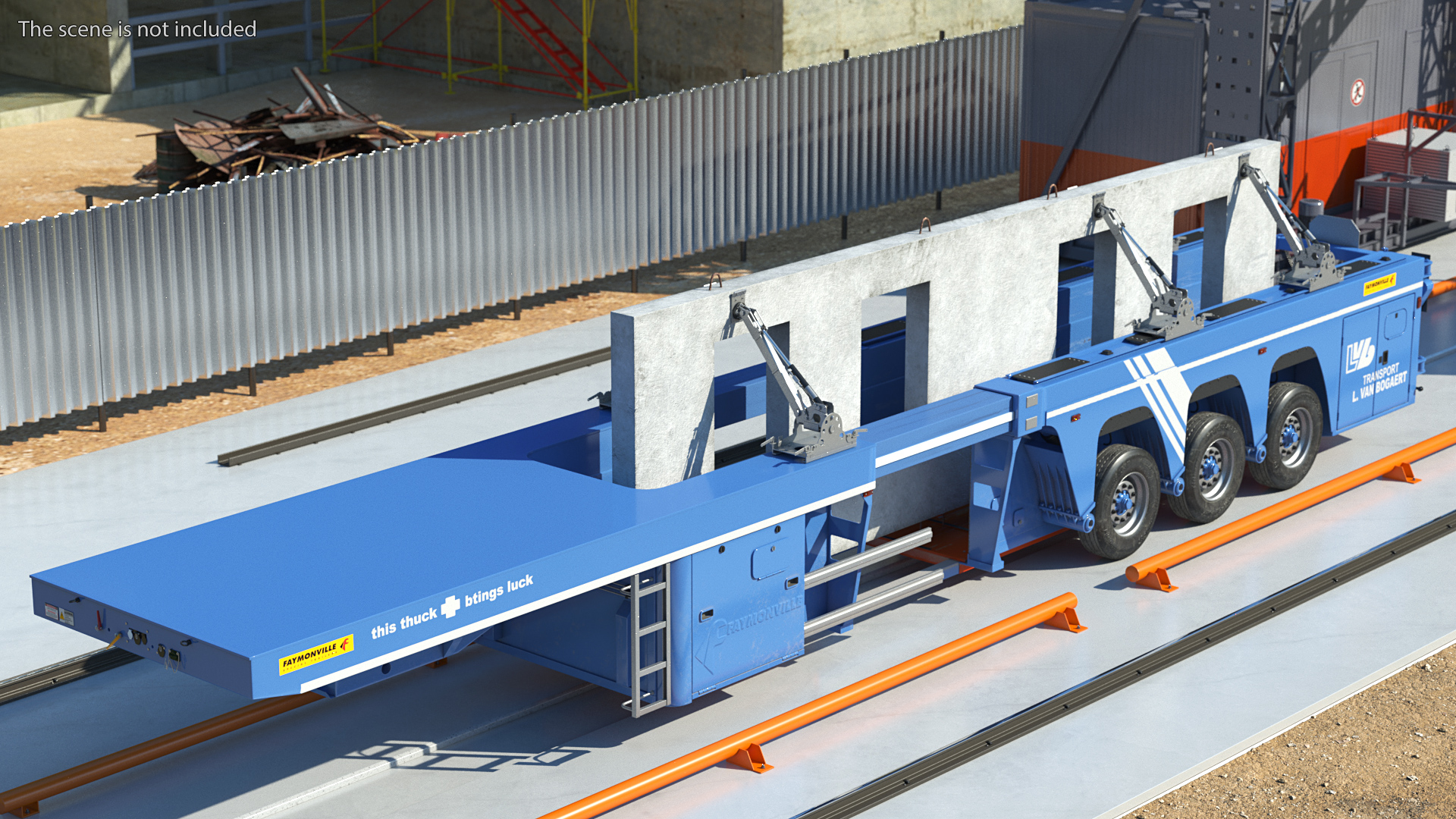 Faymonville Prefamax Inloader Semi Trailer with Concrete Panel 3D