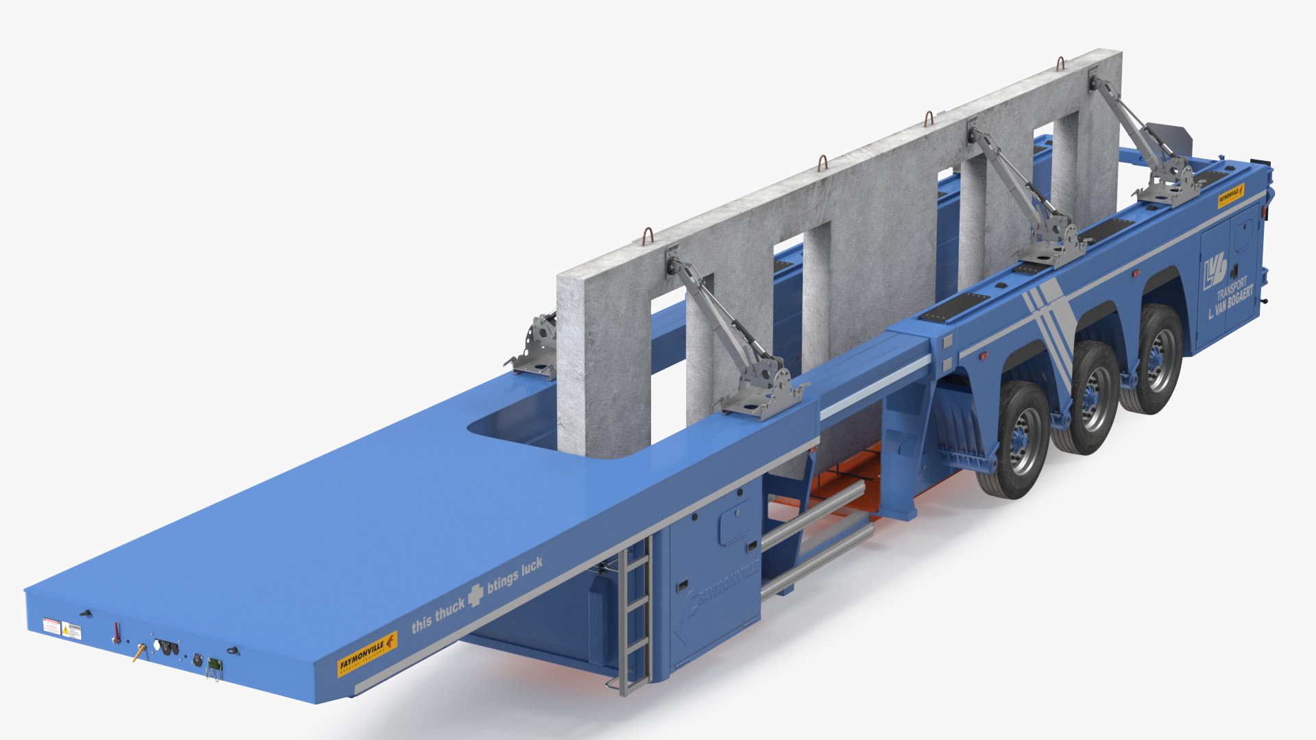 Faymonville Prefamax Inloader Semi Trailer with Concrete Panel 3D
