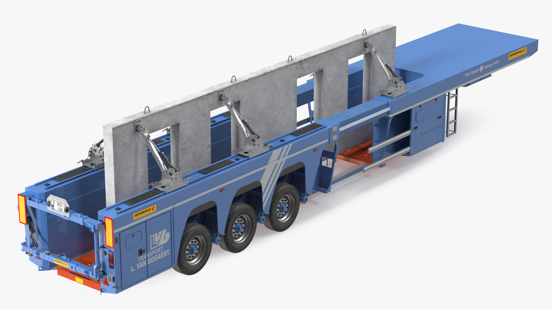 Faymonville Prefamax Inloader Semi Trailer with Concrete Panel 3D