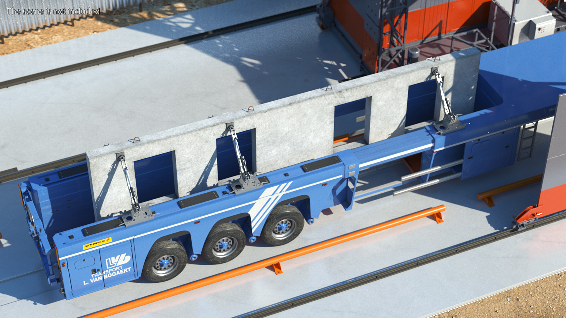Faymonville Prefamax Inloader Semi Trailer with Concrete Panel 3D