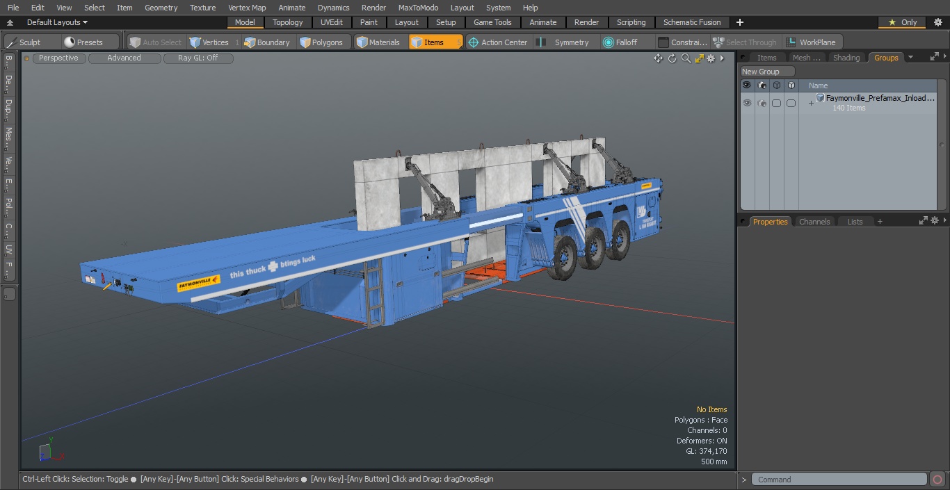 Faymonville Prefamax Inloader Semi Trailer with Concrete Panel 3D