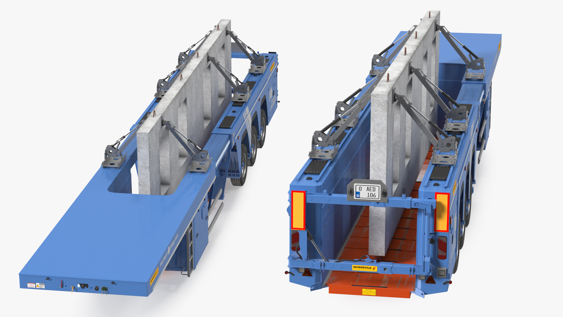 Faymonville Prefamax Inloader Semi Trailer with Concrete Panel 3D