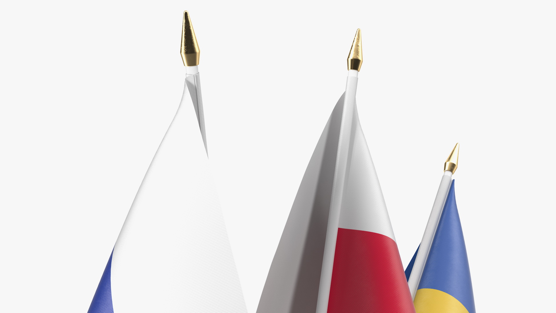 3D Table Flags Russia Ukraine Poland model