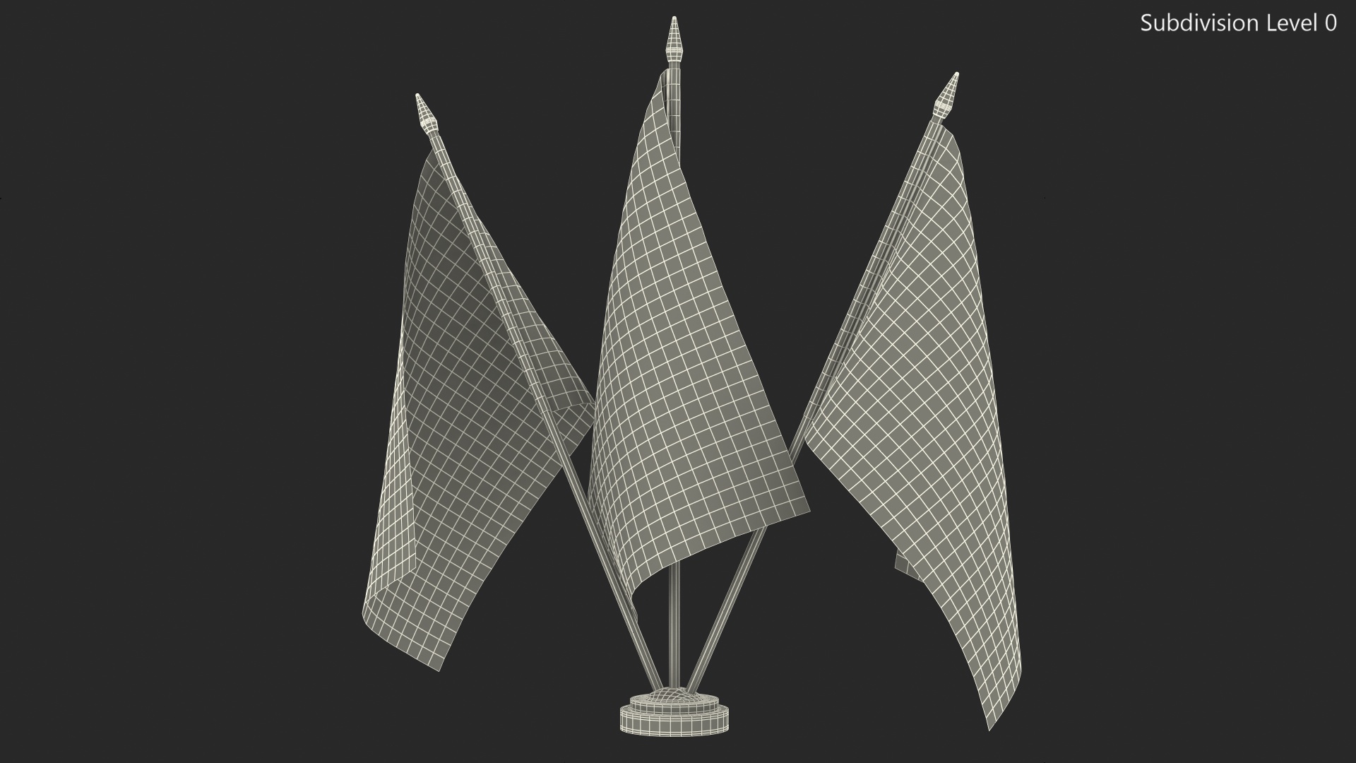 3D Table Flags Russia Ukraine Poland model
