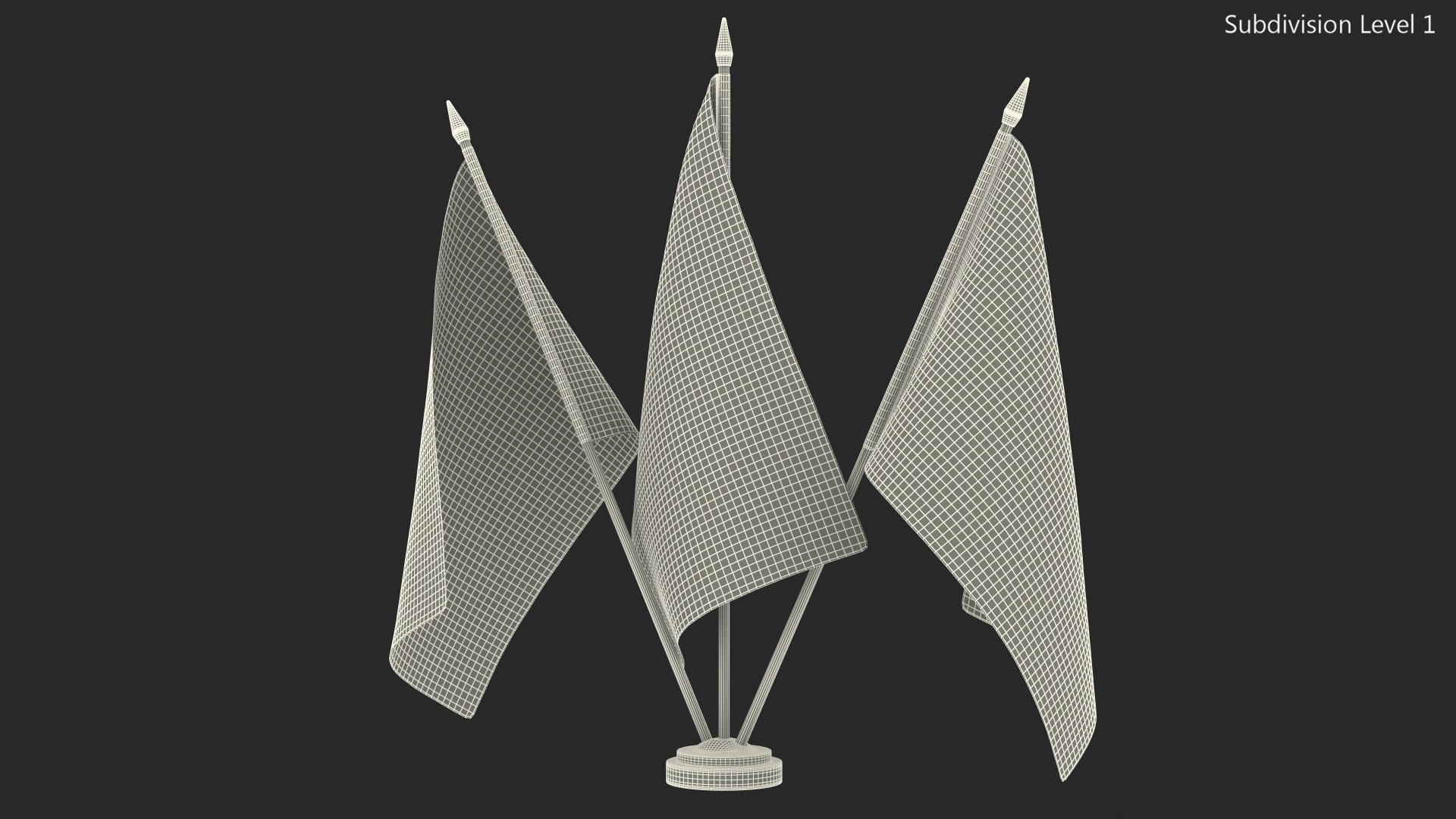 3D Table Flags Russia Ukraine Poland model