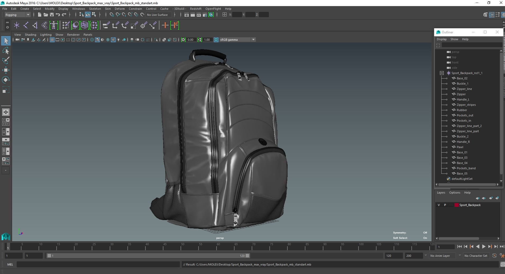 Sport Backpack 3D model
