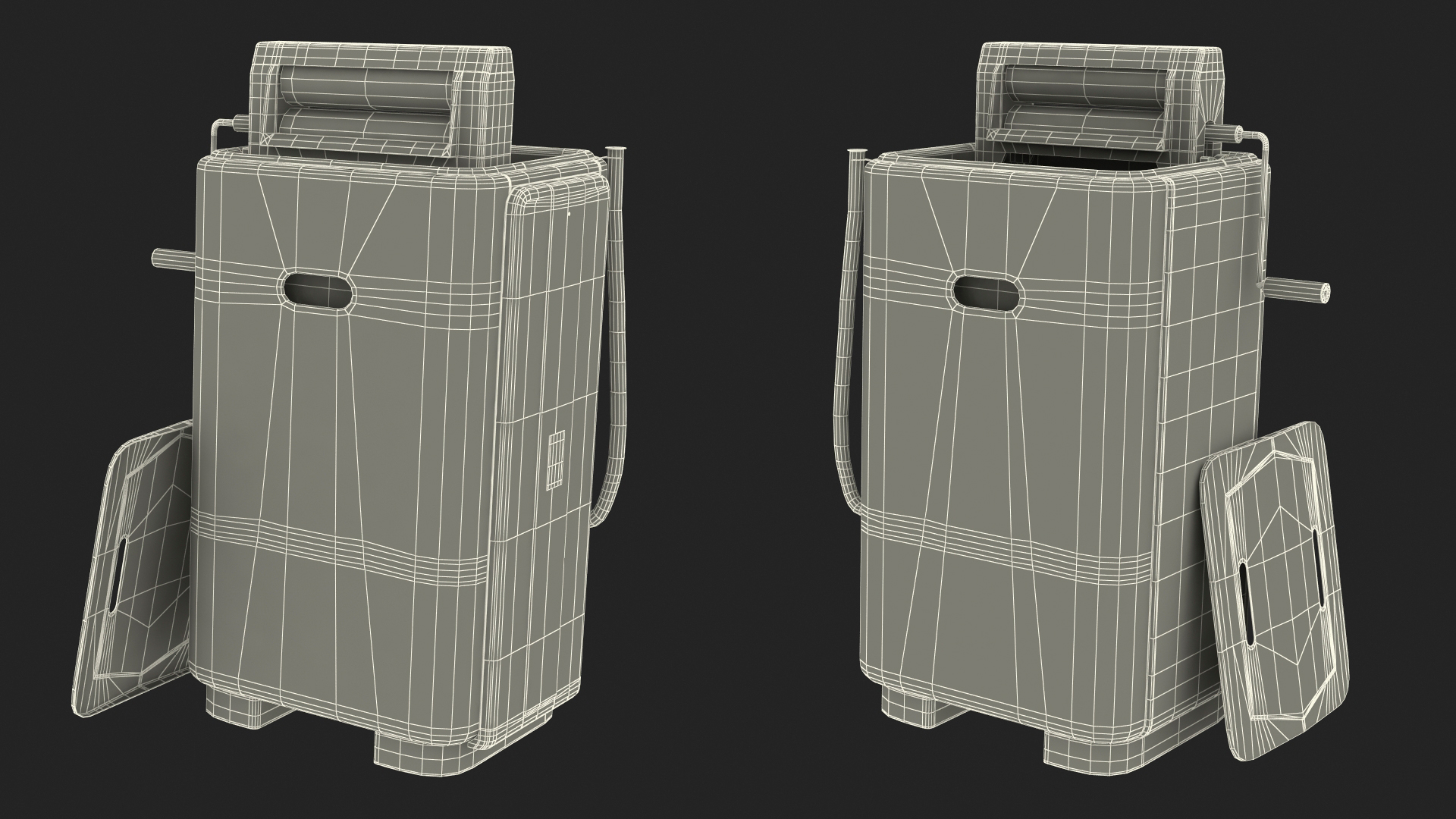 3D Retro Washing Machine Hoover model