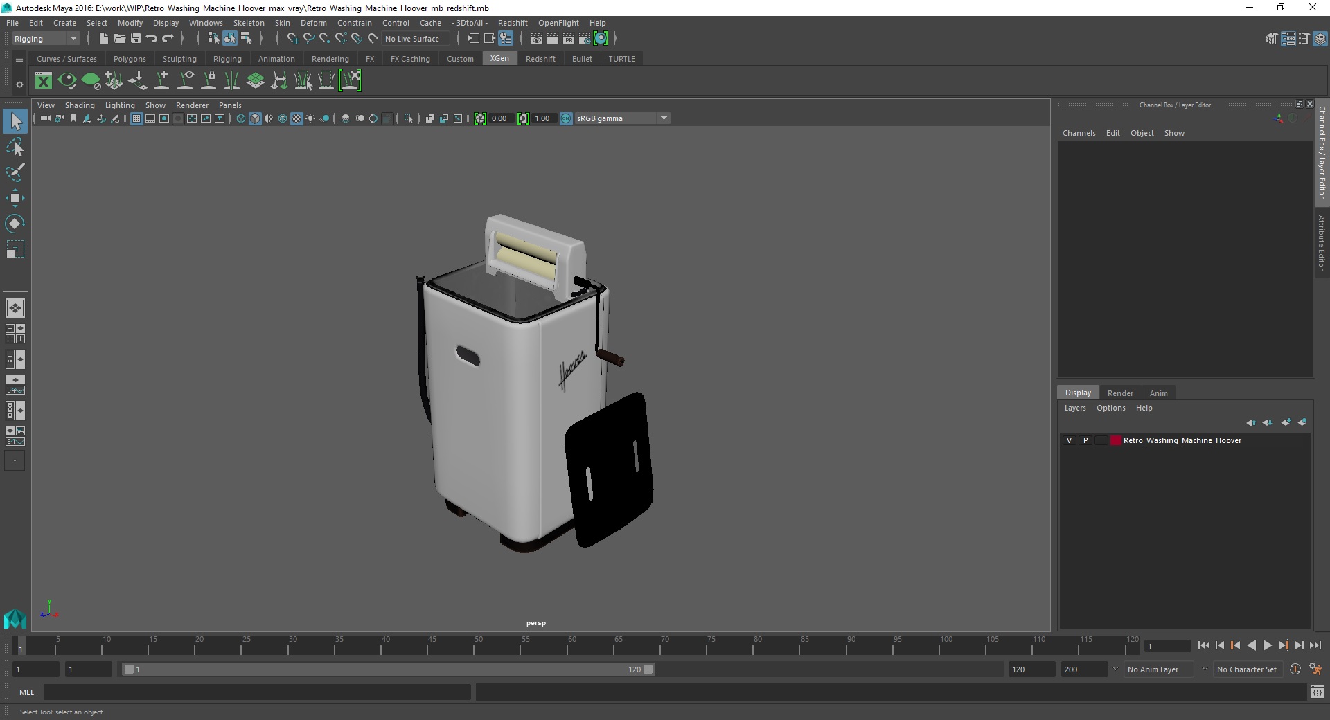3D Retro Washing Machine Hoover model