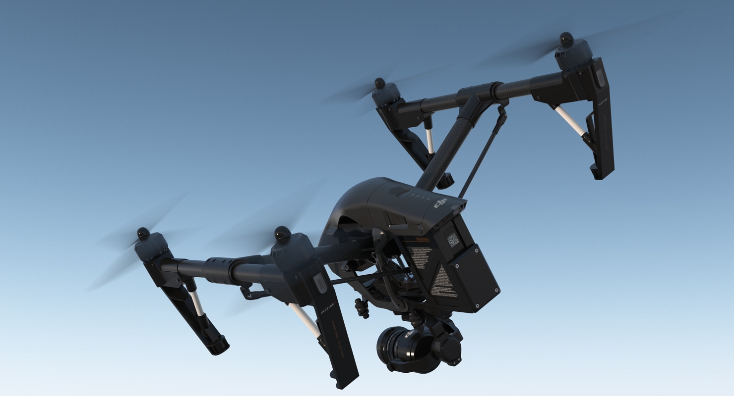 3D DJI Inspire 1 Quadcopter Black Edition model