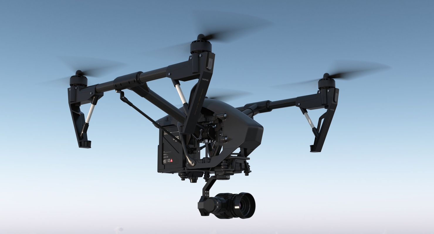 3D DJI Inspire 1 Quadcopter Black Edition model