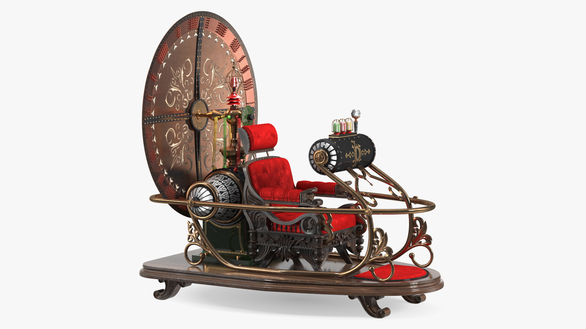 3D Retro Time Machine by Herbert Wells Rigged for Maya
