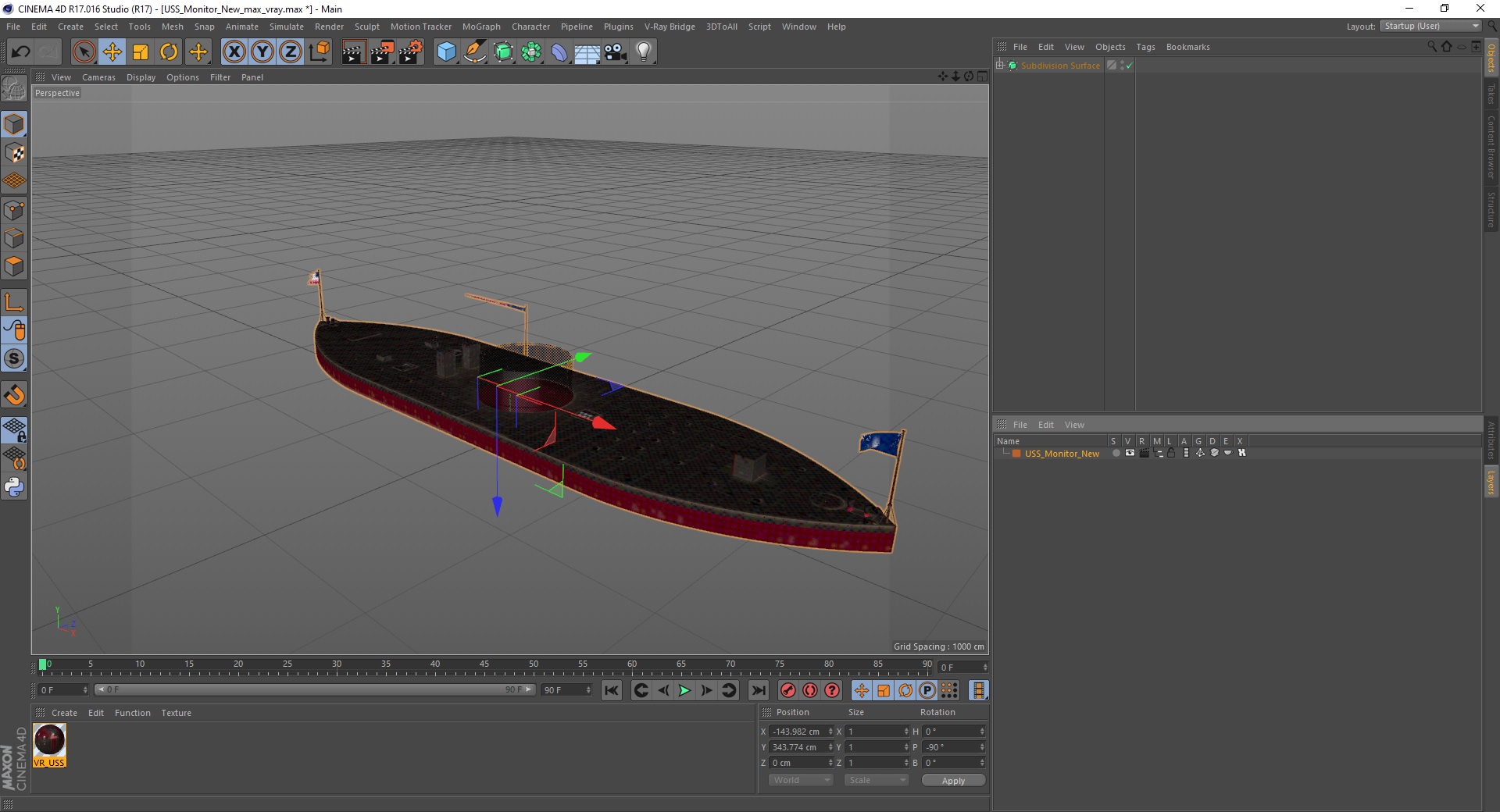 3D model USS Monitor New