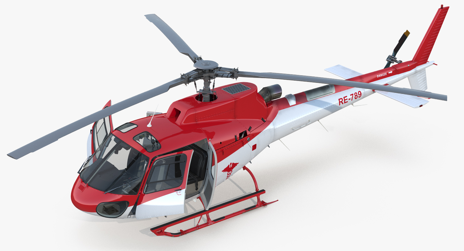 3D Medical Transport Helicopter Eurocopter AS 350