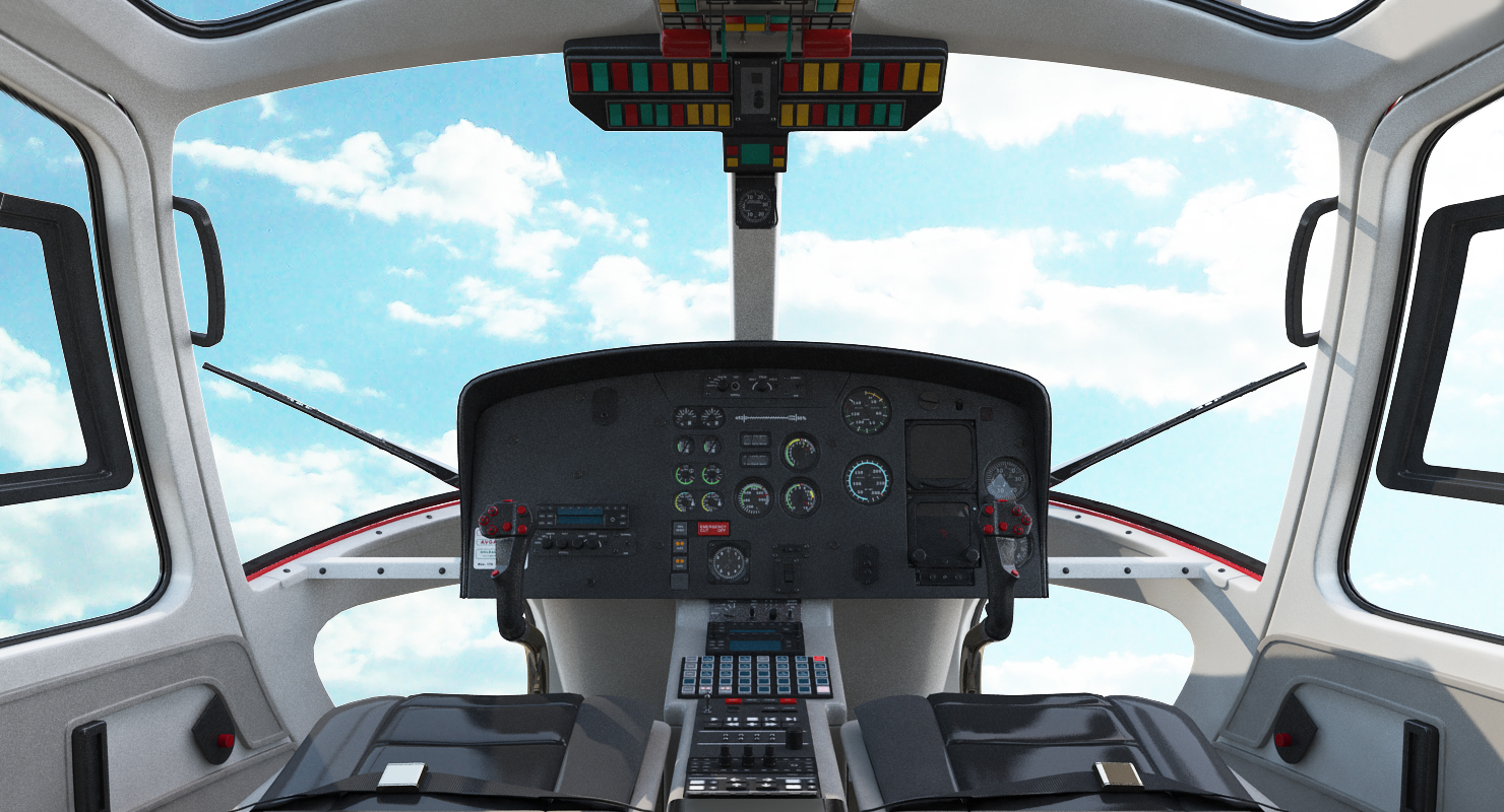 3D Medical Transport Helicopter Eurocopter AS 350