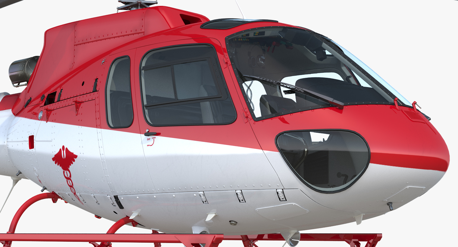 3D Medical Transport Helicopter Eurocopter AS 350