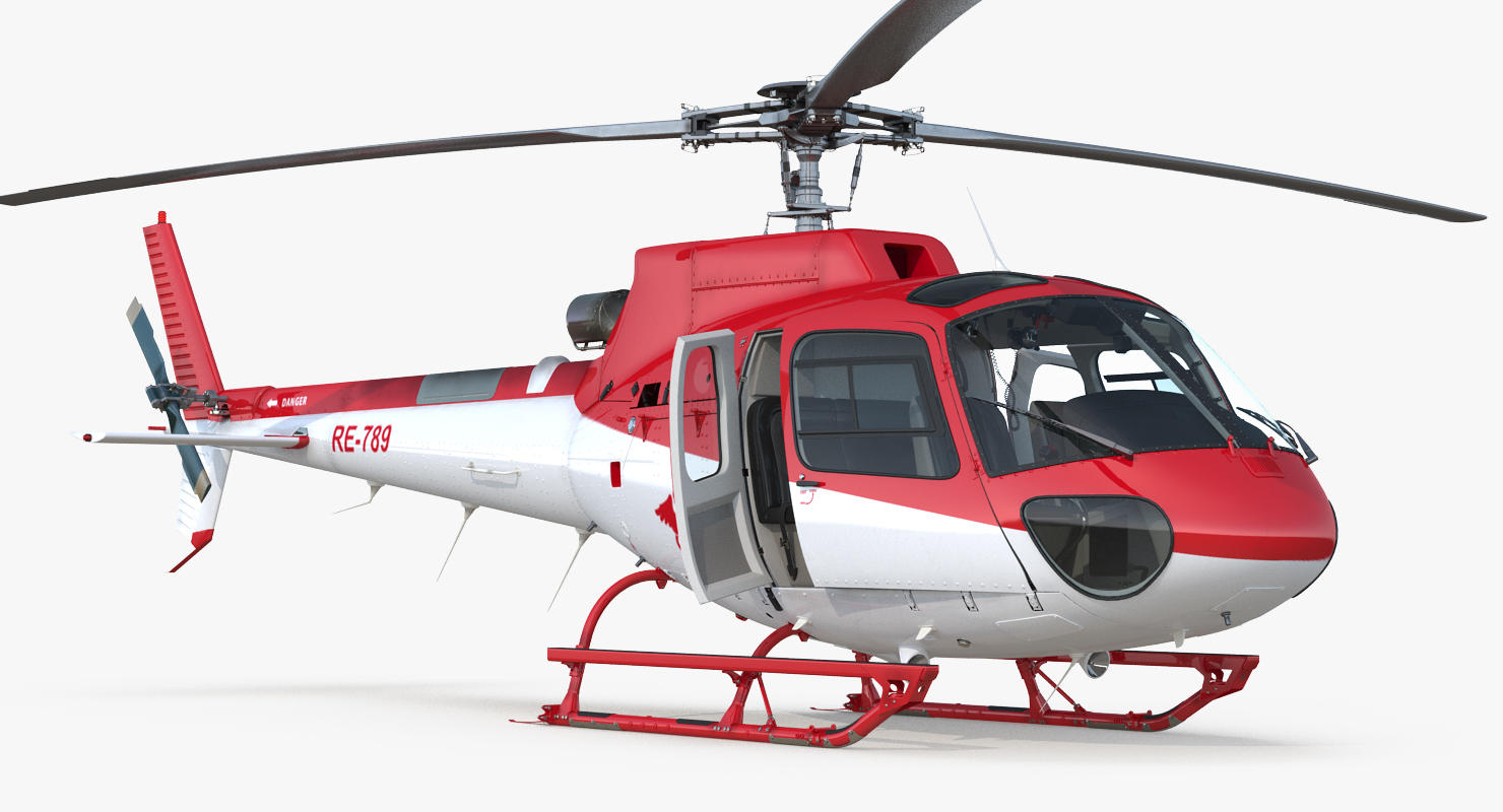 3D Medical Transport Helicopter Eurocopter AS 350