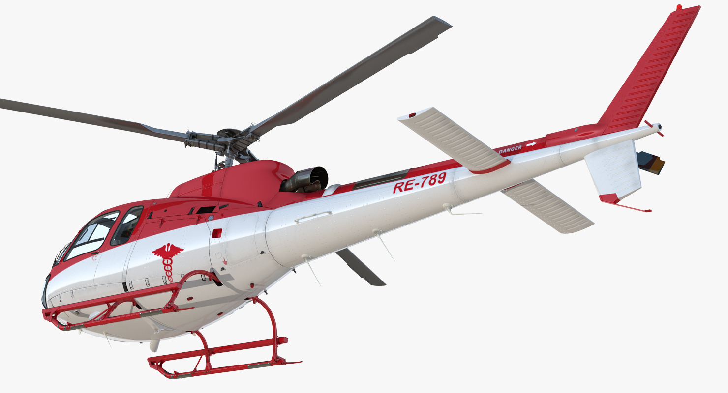 3D Medical Transport Helicopter Eurocopter AS 350