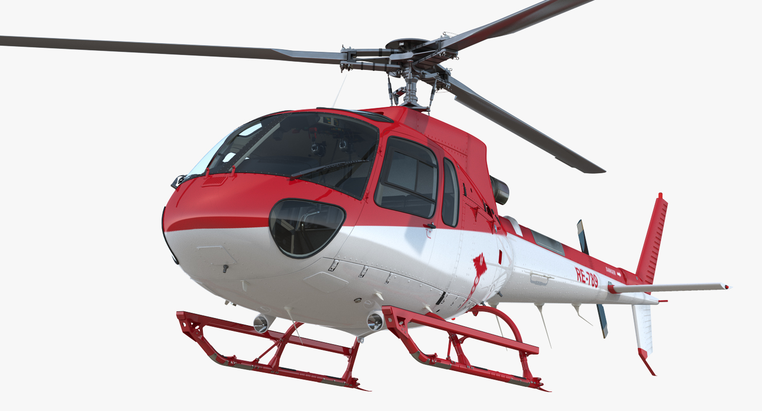 3D Medical Transport Helicopter Eurocopter AS 350