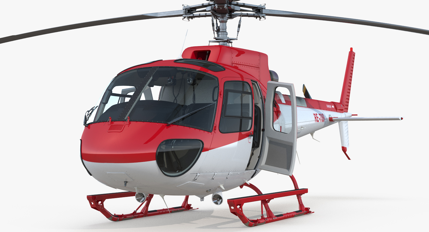 3D Medical Transport Helicopter Eurocopter AS 350
