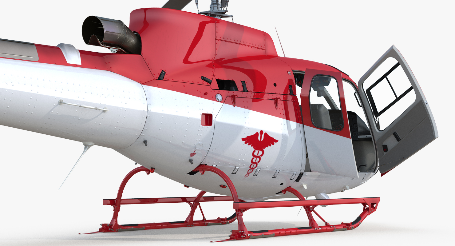 3D Medical Transport Helicopter Eurocopter AS 350