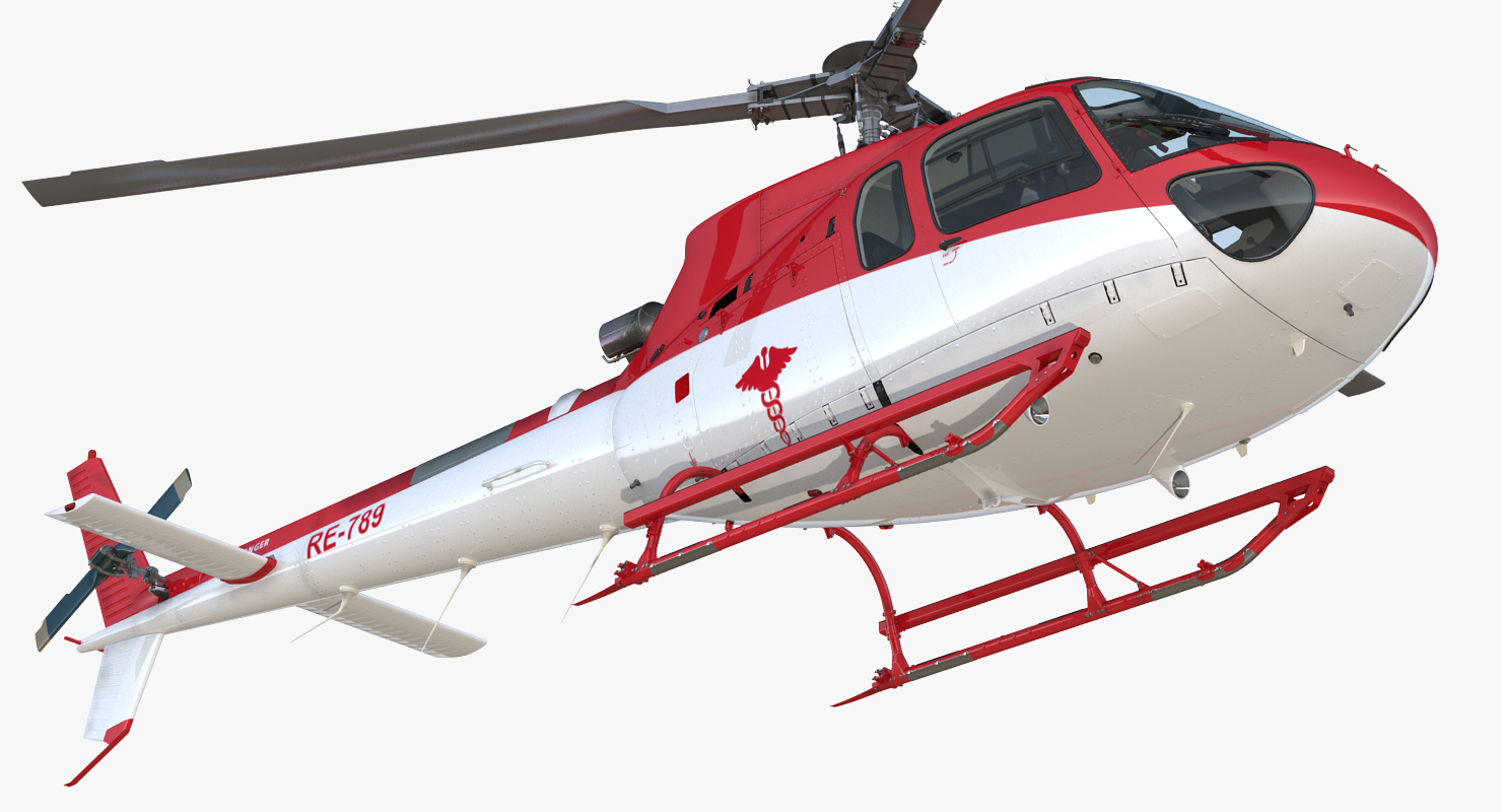 3D Medical Transport Helicopter Eurocopter AS 350