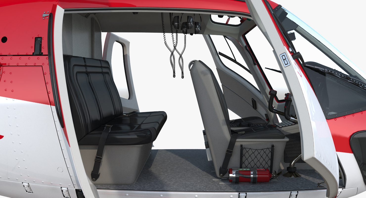 3D Medical Transport Helicopter Eurocopter AS 350