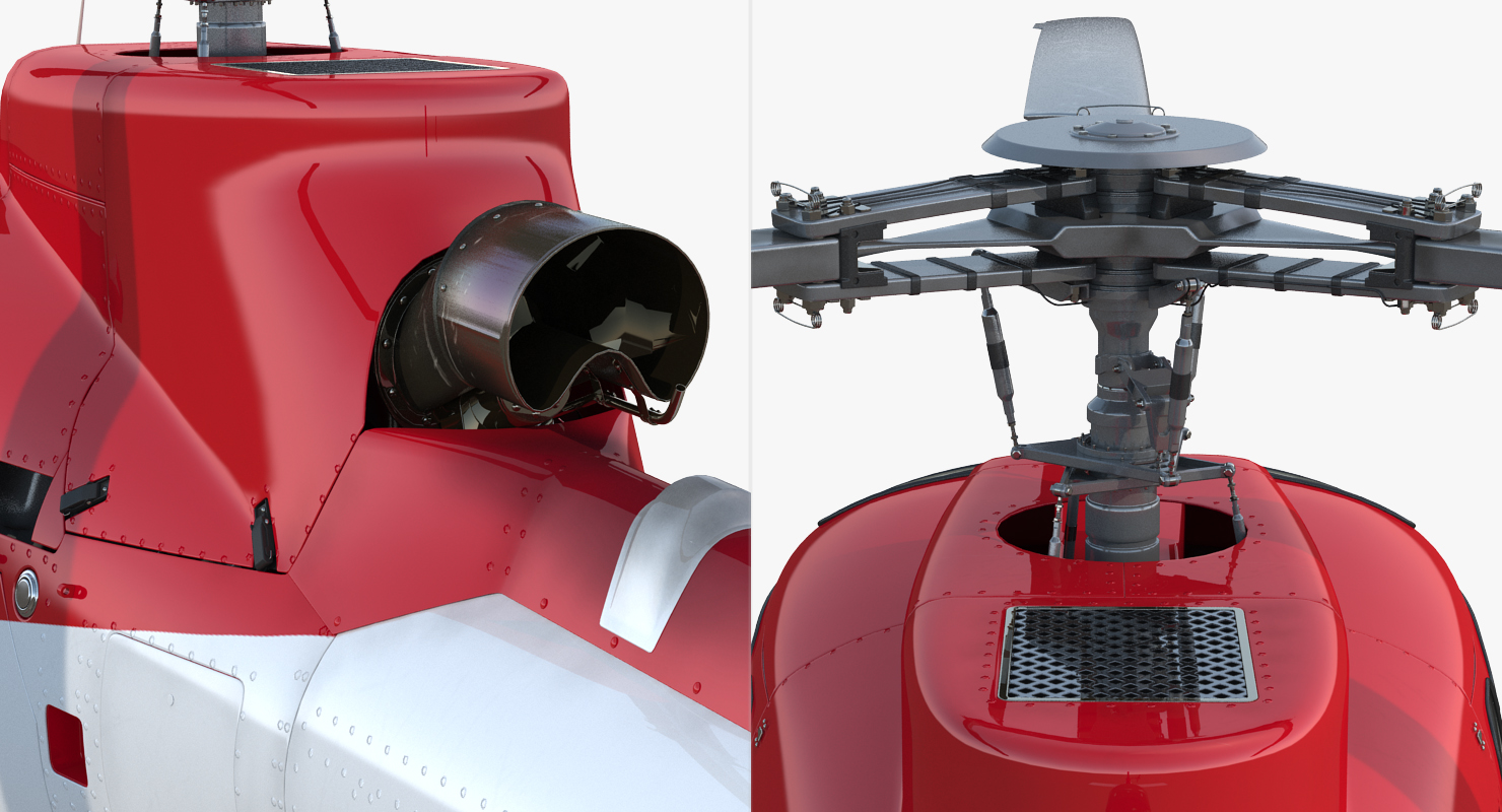 3D Medical Transport Helicopter Eurocopter AS 350