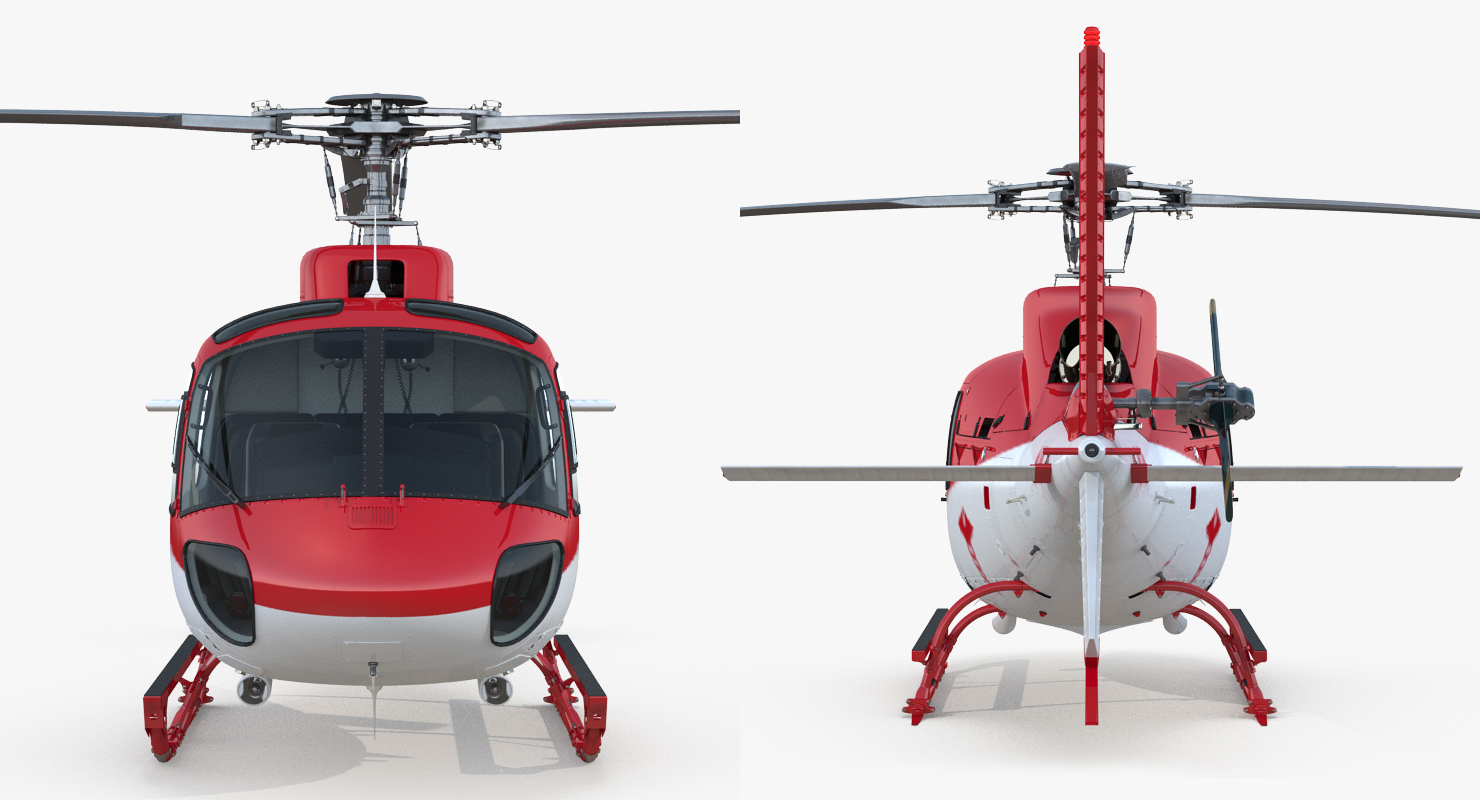 3D Medical Transport Helicopter Eurocopter AS 350