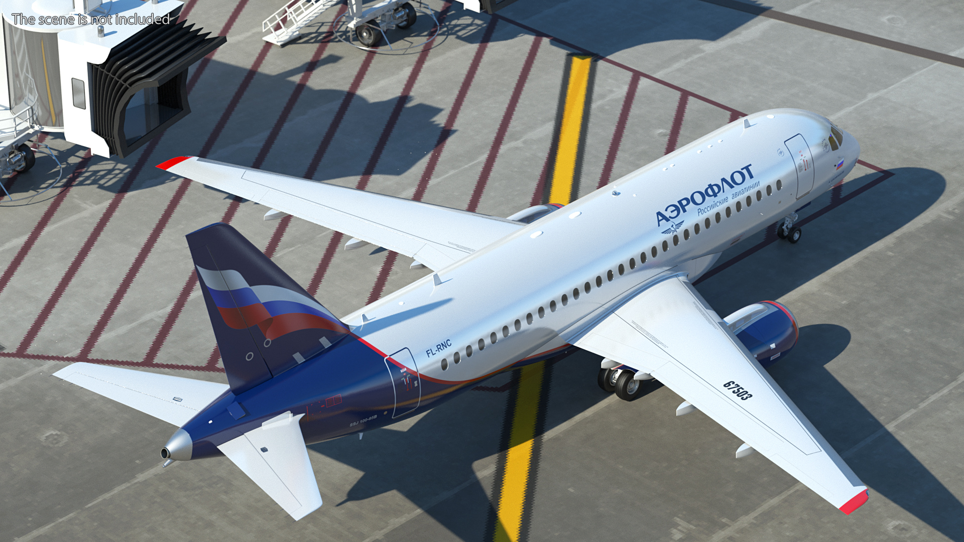 3D model Sukhoi Superjet 100 95lr Aeroflot Rigged