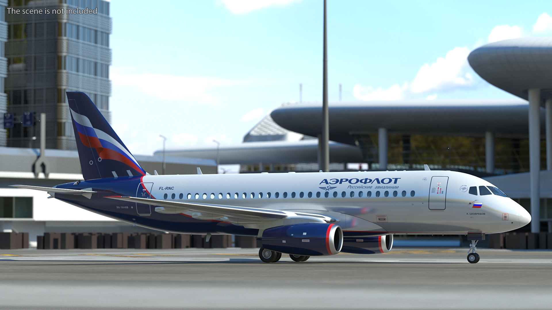 3D model Sukhoi Superjet 100 95lr Aeroflot Rigged
