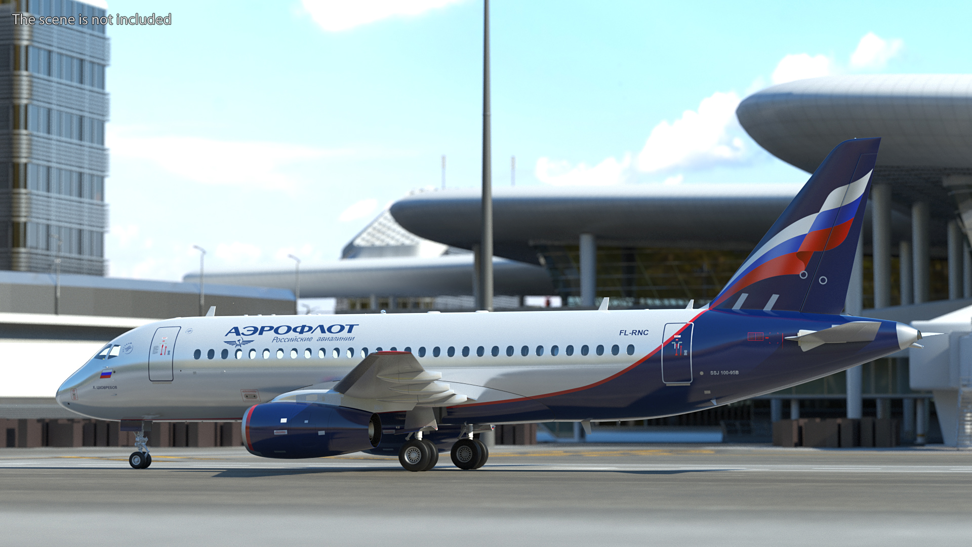 3D model Sukhoi Superjet 100 95lr Aeroflot Rigged